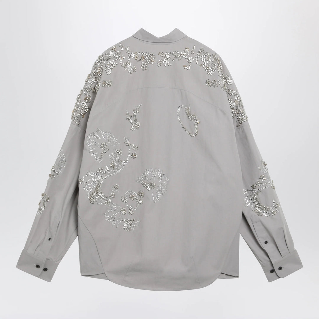 Dries Van Noten - Grey shirt with sequin embroidery