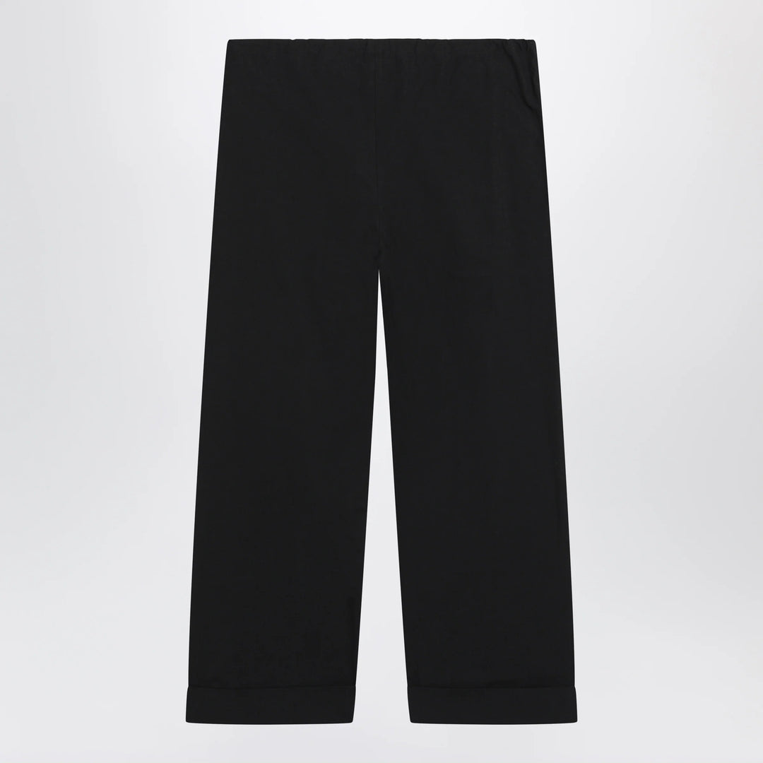 The Row - Low-rise relaxed-fit cotton poplin trousers in black