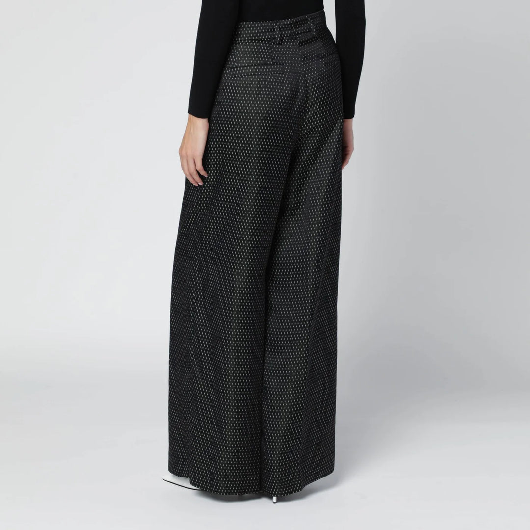 Dries Van Noten - Black jacquard trousers