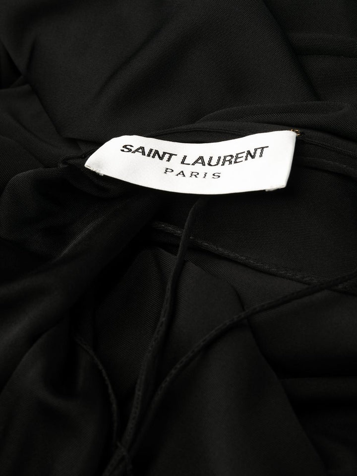 Saint Laurent Black Sleeveless Draped Dress