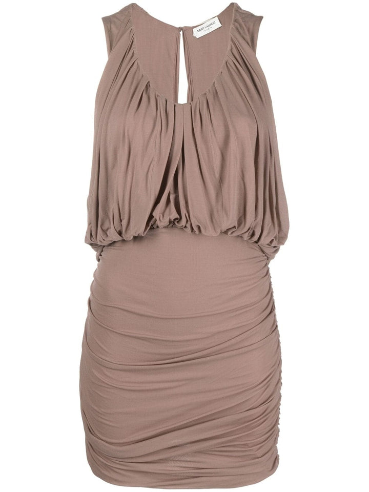 Dresses Saint Laurent Pink Sleeveless Draped Minidress Brand