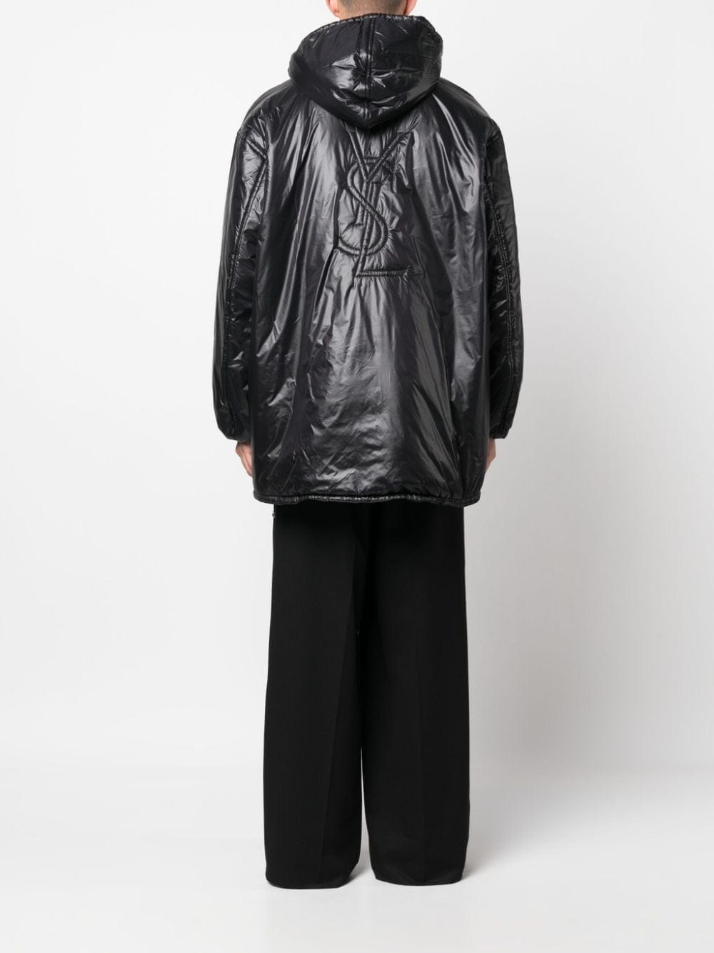 Saint Laurent Cassandre Anorak Oversized Hooded Coat