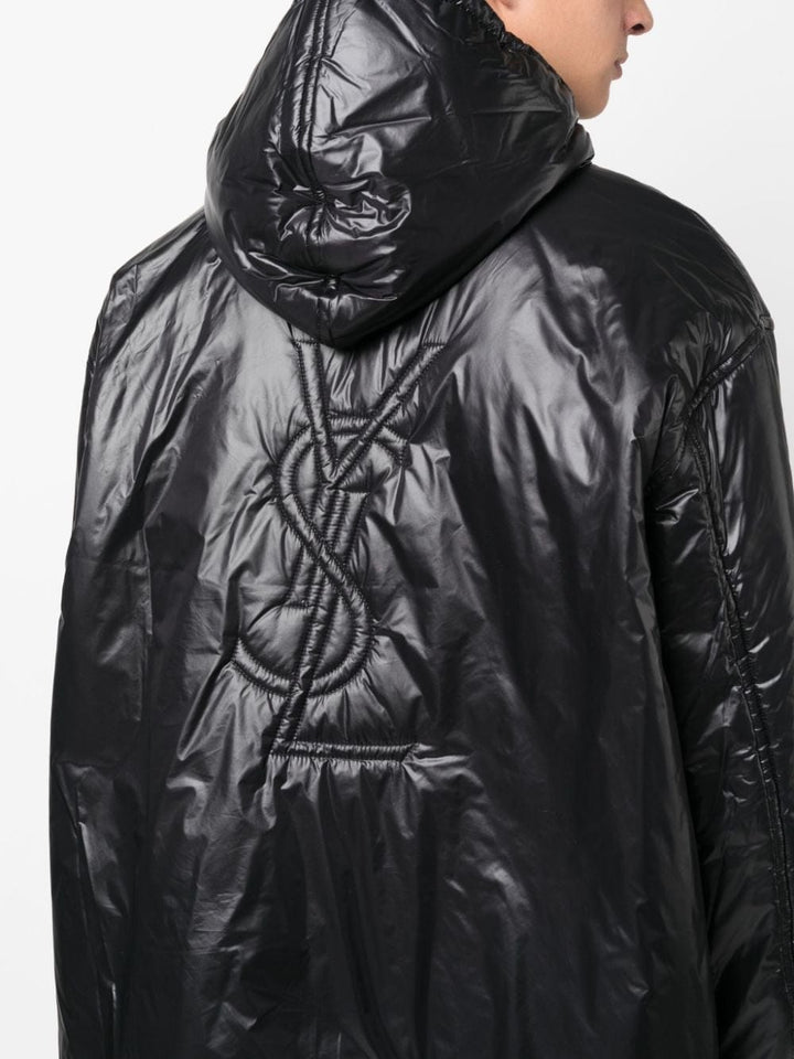 Saint Laurent Cassandre Anorak Oversized Hooded Coat