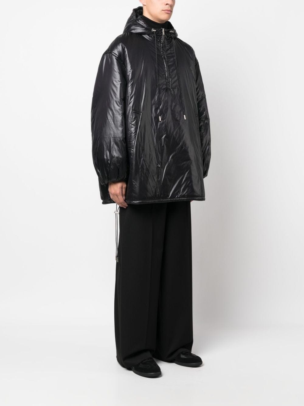 Saint Laurent Cassandre Anorak Oversized Hooded Coat