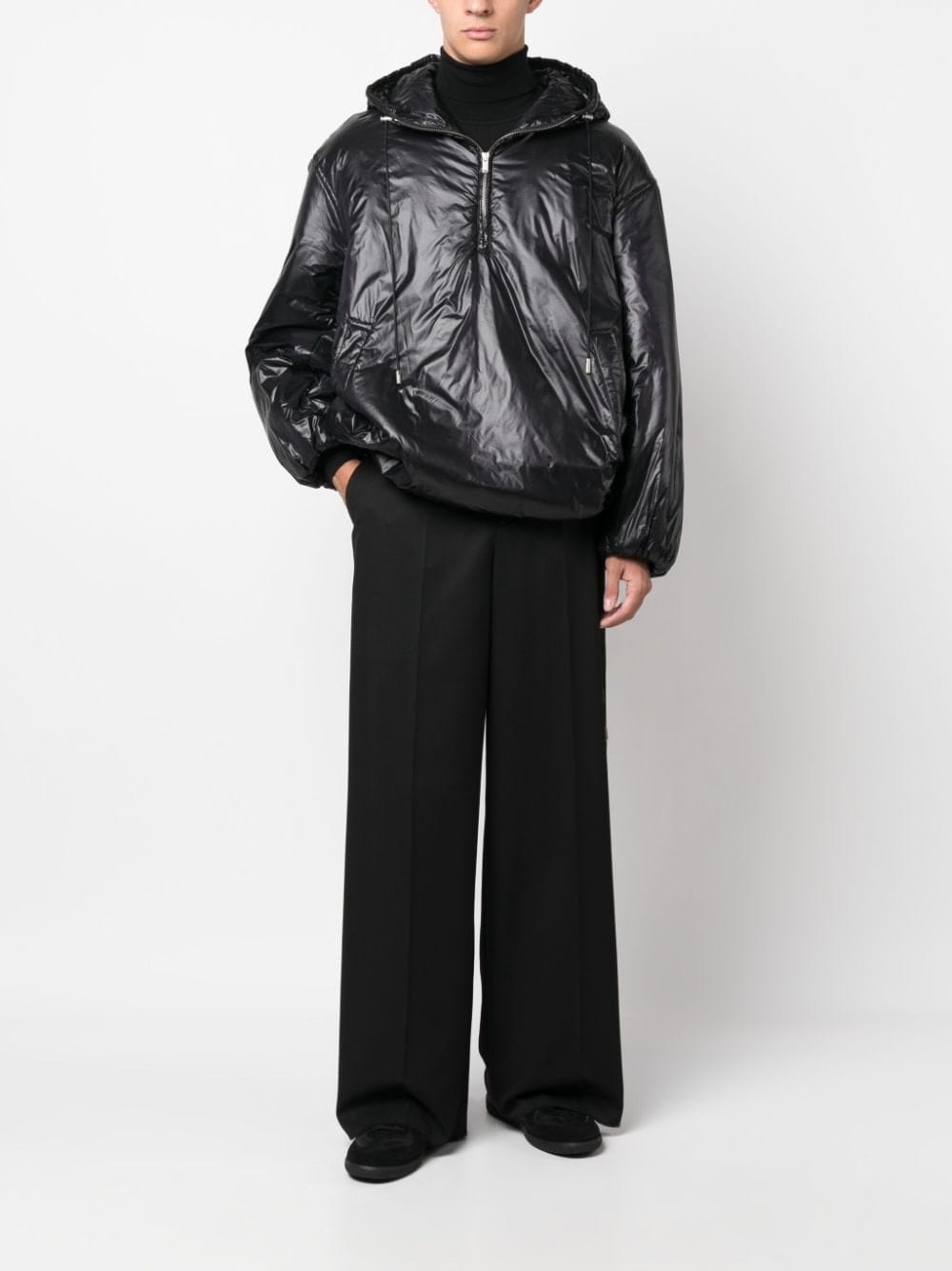 Saint Laurent Cassandre Anorak Oversized Hooded Coat