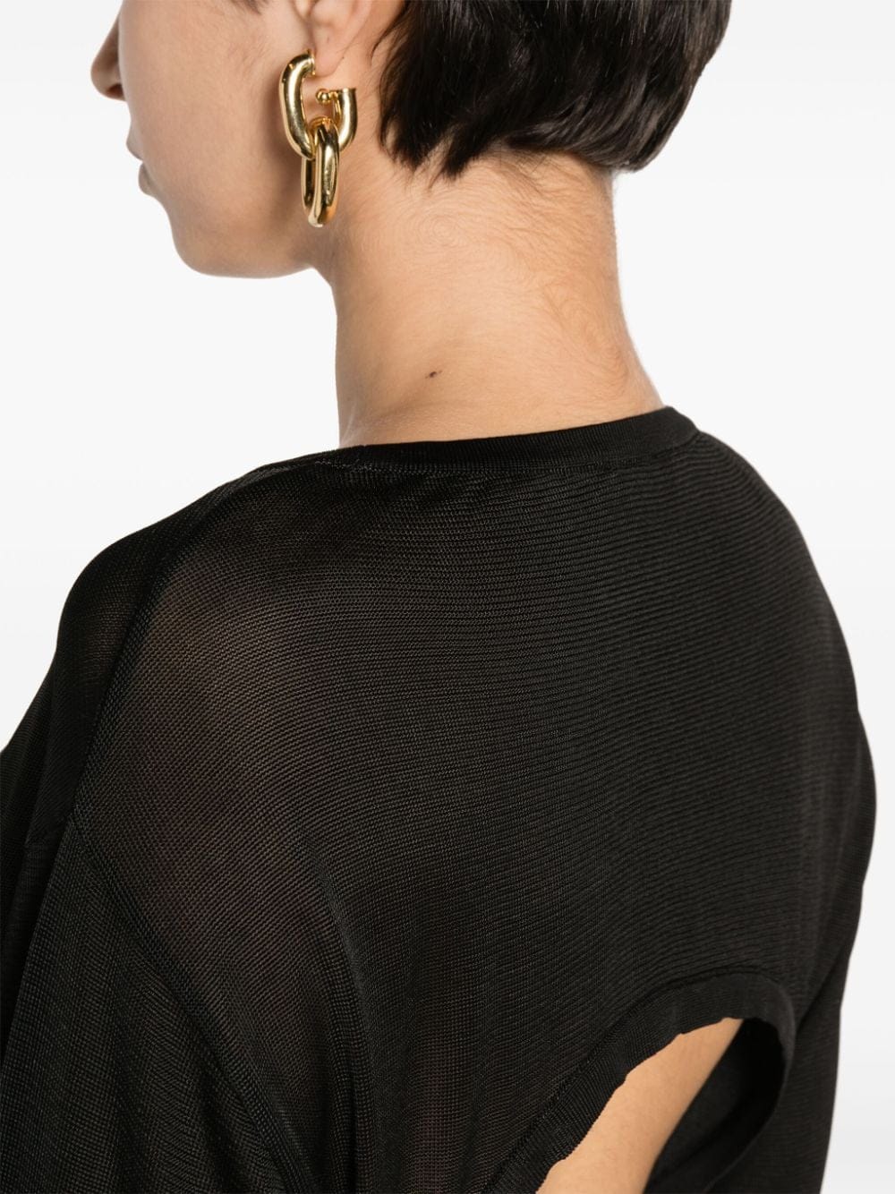 Dresses Saint Laurent Black Knitted Semi-Sheer Dress Brand