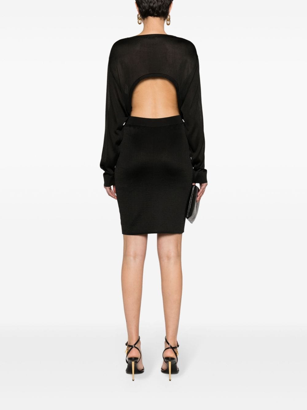 Dresses Saint Laurent Black Knitted Semi-Sheer Dress Brand