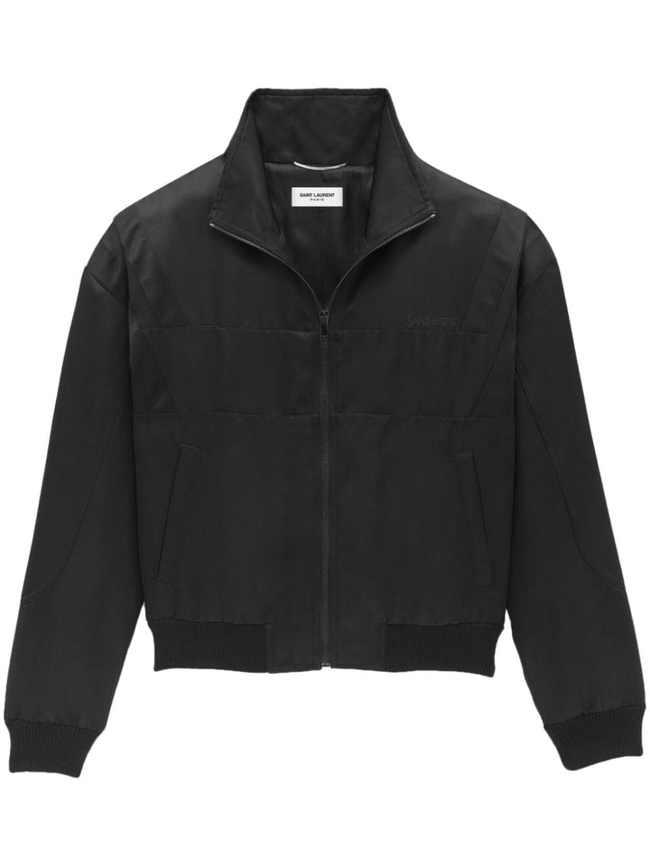 Jackets 48 Saint Laurent Coats Black Satin Brand