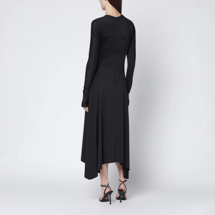 Victoria Beckham - Black asymmetric midi dress