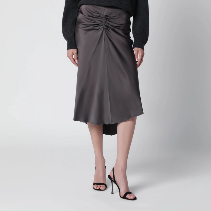 Victoria Beckham - Bela midi skirt in crêpe satin gold