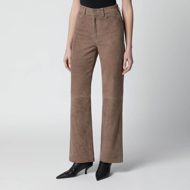 Pants ROTATE Birger Christensen - Brown suede trousers - 36 DK Brand