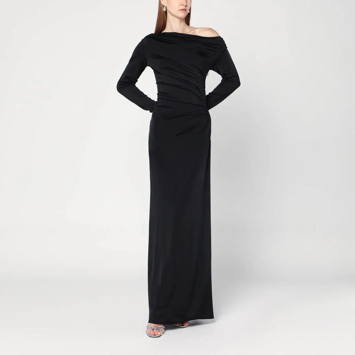 Victoria Beckham - Long black dress in viscose jersey Brand Apparel &amp; Accessories 6 UK