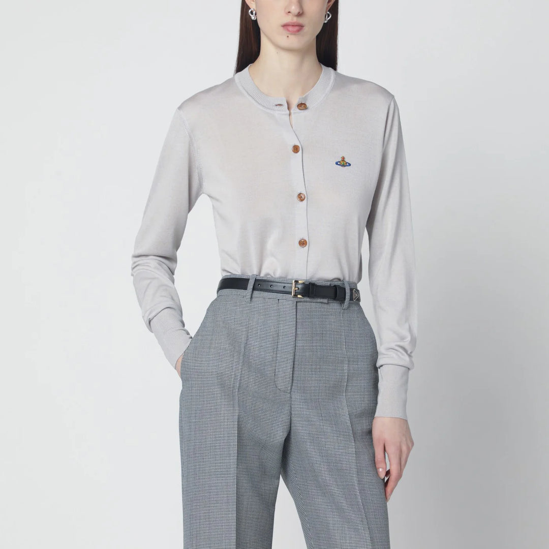 Vivienne Westwood - Light grey wool and silk cardigan