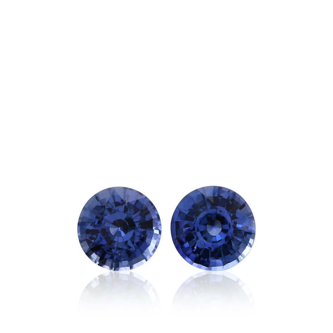 2.05 Carat Blue SRI LANKAN Round Sapphires Pair