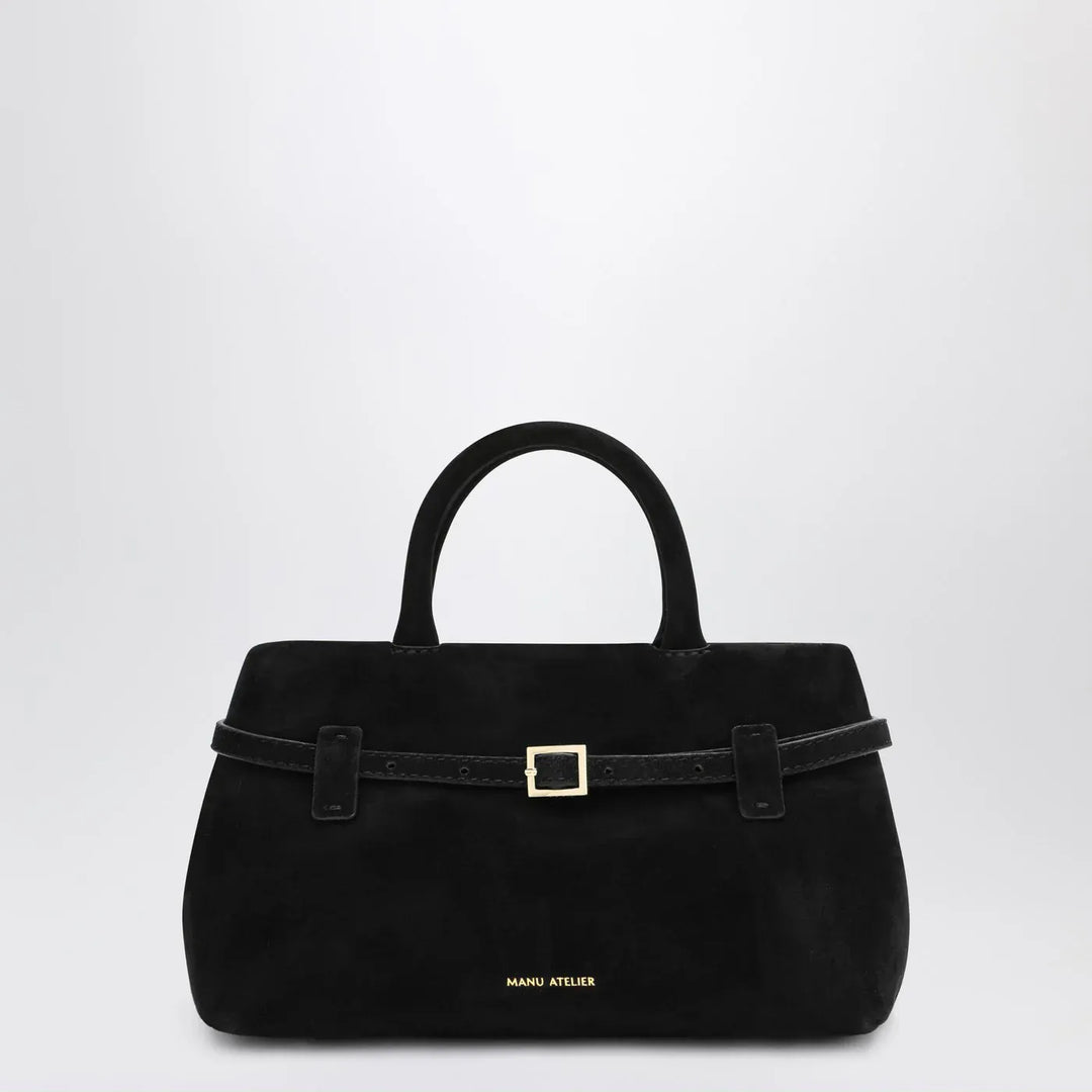 Manu Atelier - Le Cambon 25 black suede bag Brand Apparel & Accessories TU