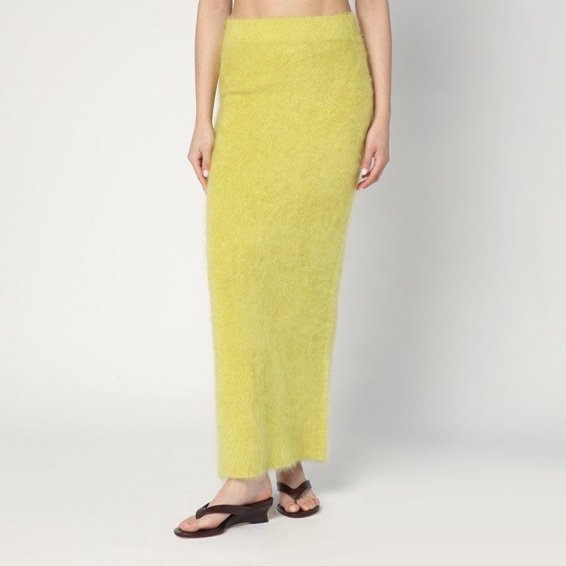 Skirts Soft Goat - Long Lime-coloured brushed cashmere skirt - S Brand