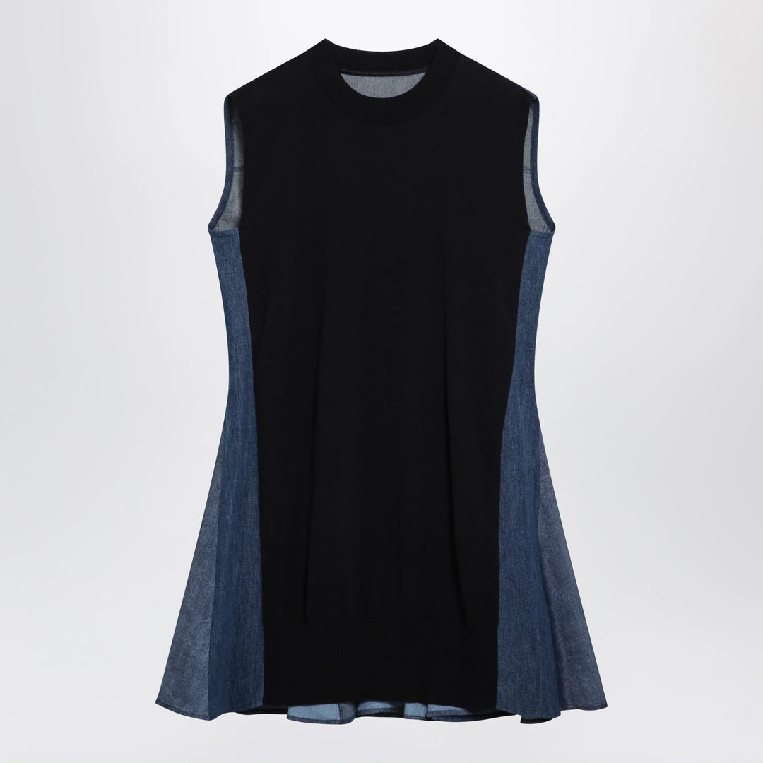 Sacai - Denim dress and knit top