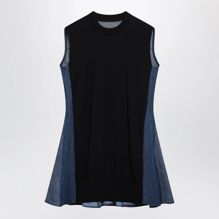 Sacai - Denim dress and knit top