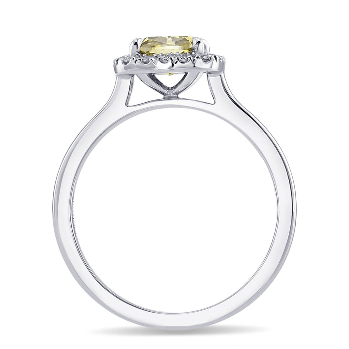 Leibish Chameleon Cushion Diamond Halo Ring