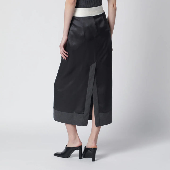 Róhe - Dark grey inside-out midi skirt