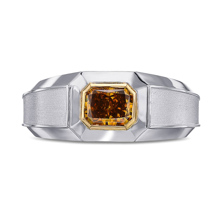 Leibish Fancy Deep Brownish Yellowish Orange Diamond Men&