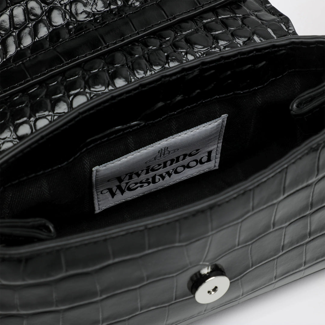 Vivienne Westwood - Black Hazel bag in croc-effect patent leather