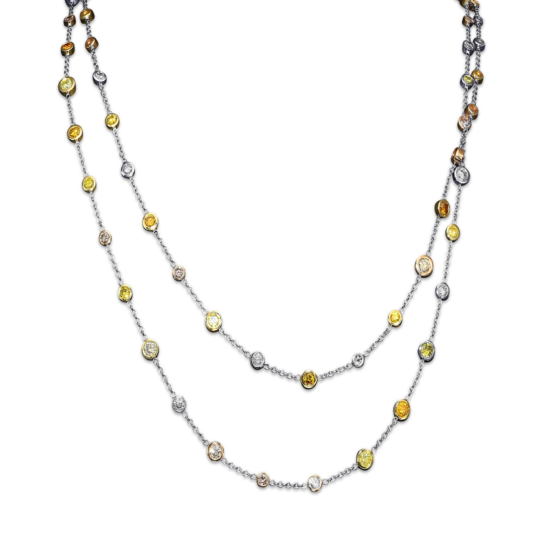 Leibish Mix Color Brilliants Diamond Necklace
