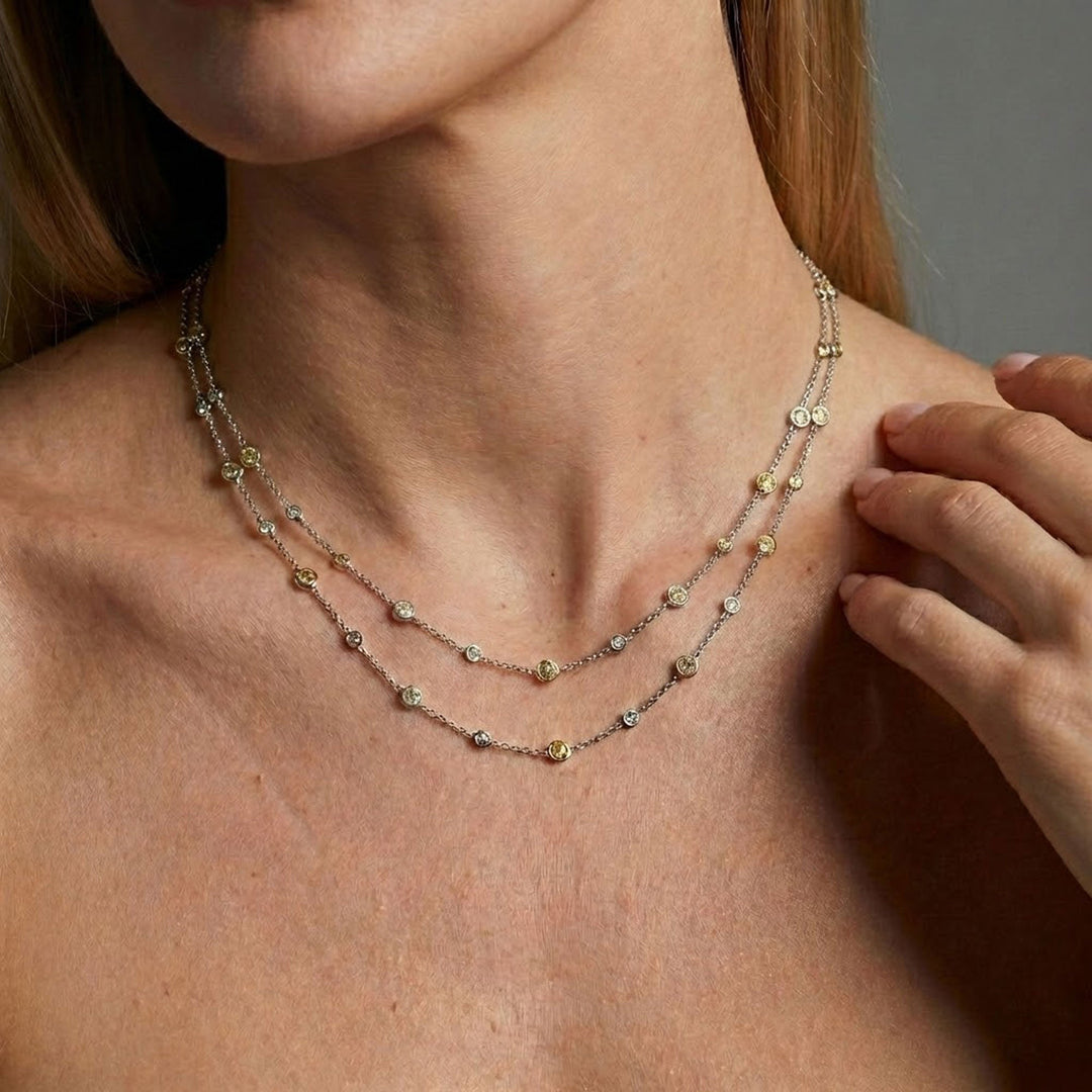 Leibish Mix Color Brilliants Diamond Necklace