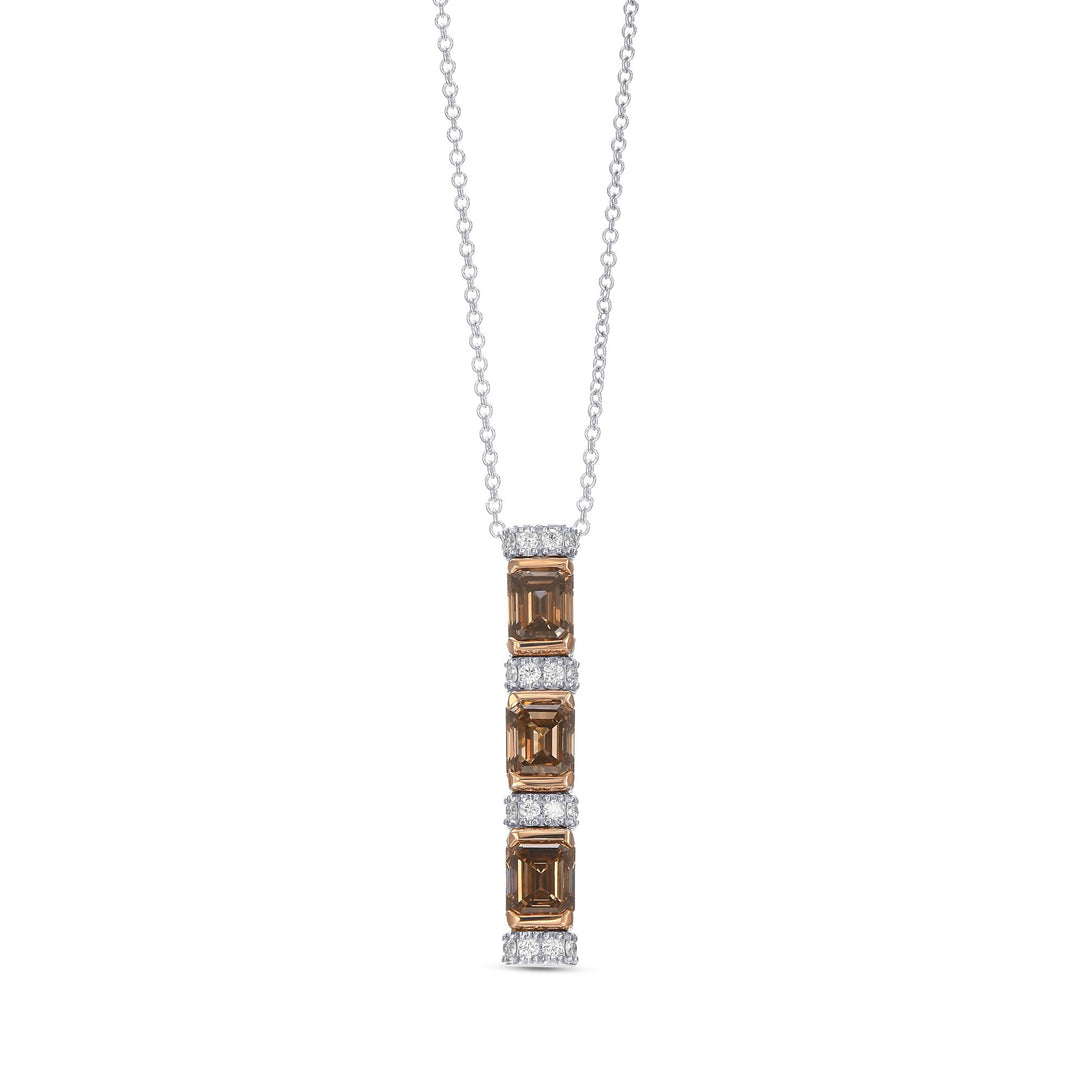Leibish Fancy Brown Emerald Diamond Drop Pendant