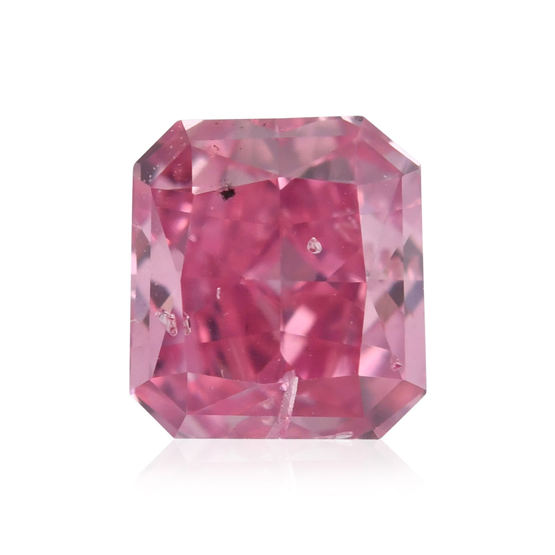0.27 Carat Fancy Vivid Purplish Pink Radiant Argyle Diamond (I2) GIA