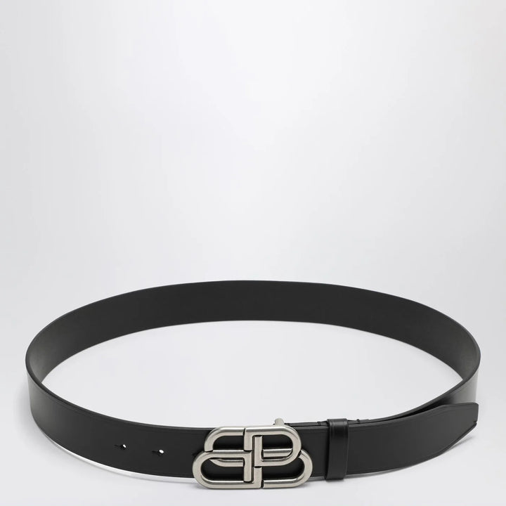 Balenciaga - Black BB leather belt