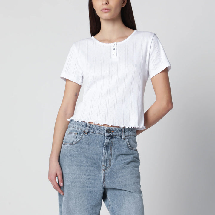 Róhe - White cropped cotton T-shirt