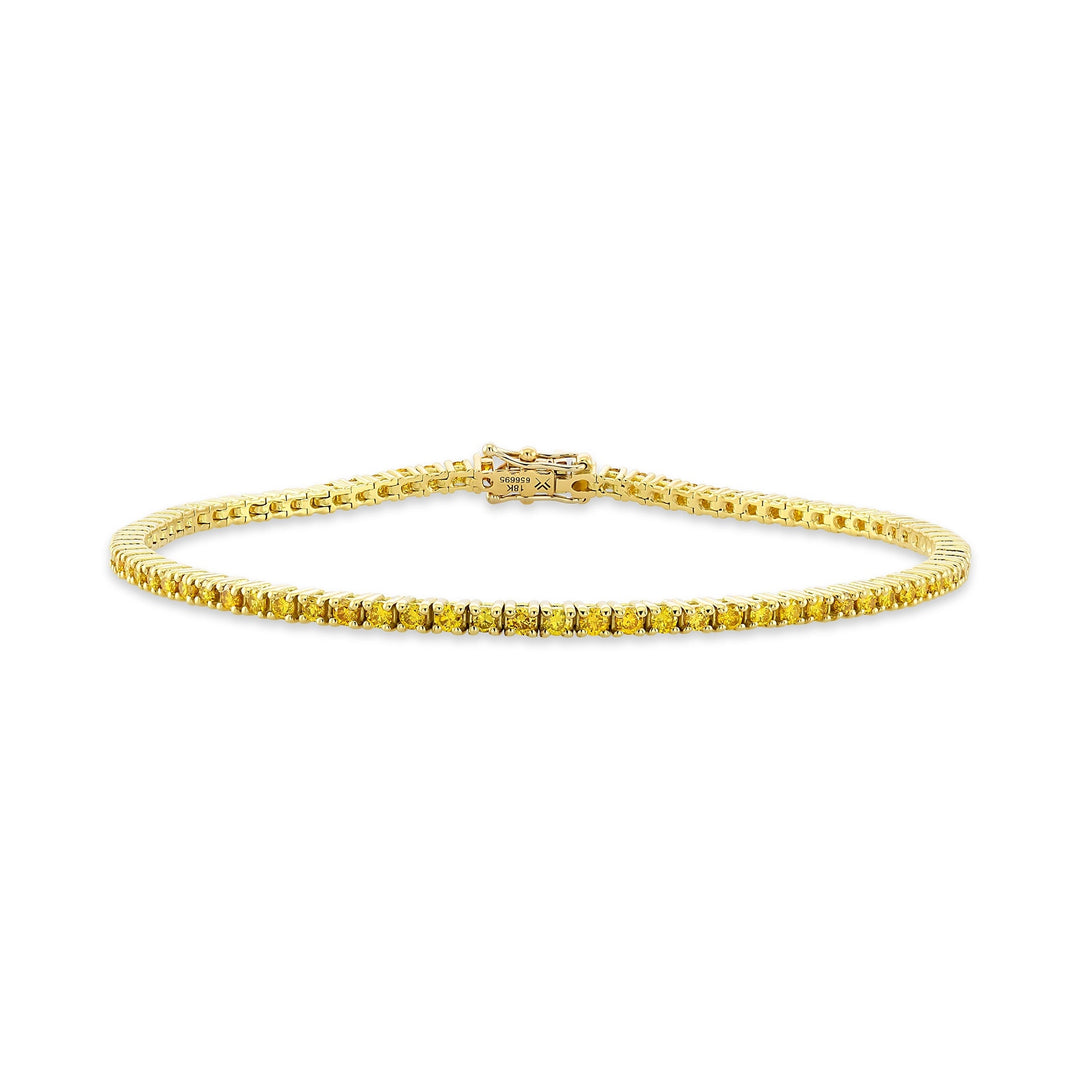 [FANTASY] Fancy Vivid Orange Yellow Round Brillant Bracelet