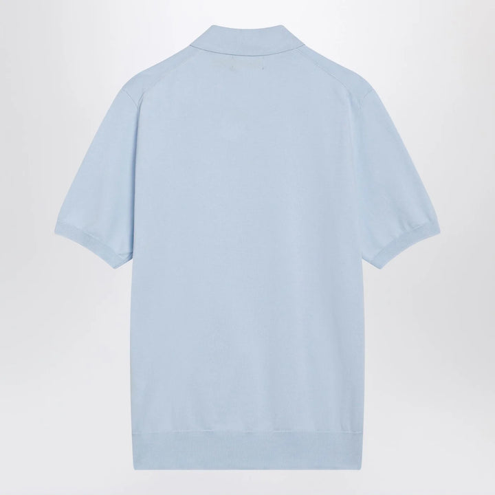 Polo Ralph Lauren - Light blue cotton knit polo shirt