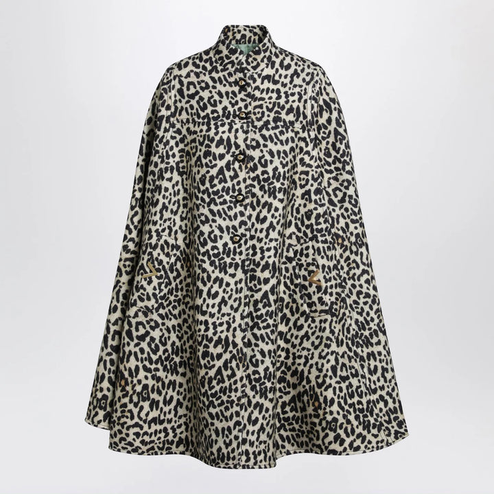 Valentino - Animal-print wool cape
