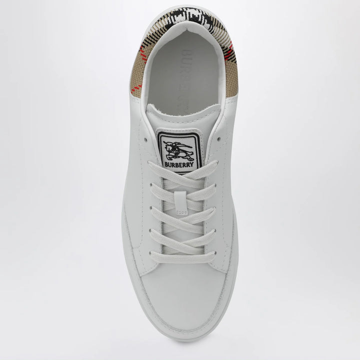 Burberry - Set Sneakers in white leather and Check