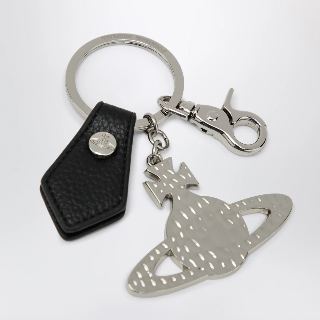 Vivienne Westwood - Hammered Orb keyring in hammered iron, silver