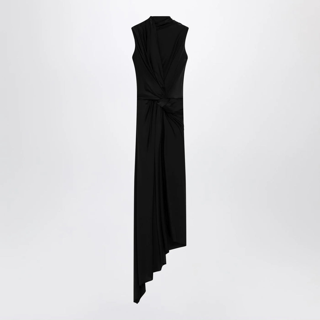 Balenciaga - Black draped midi dress