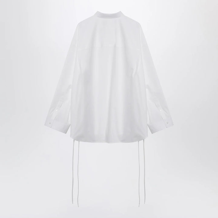 Balenciaga - White cotton shirt with lace-up details