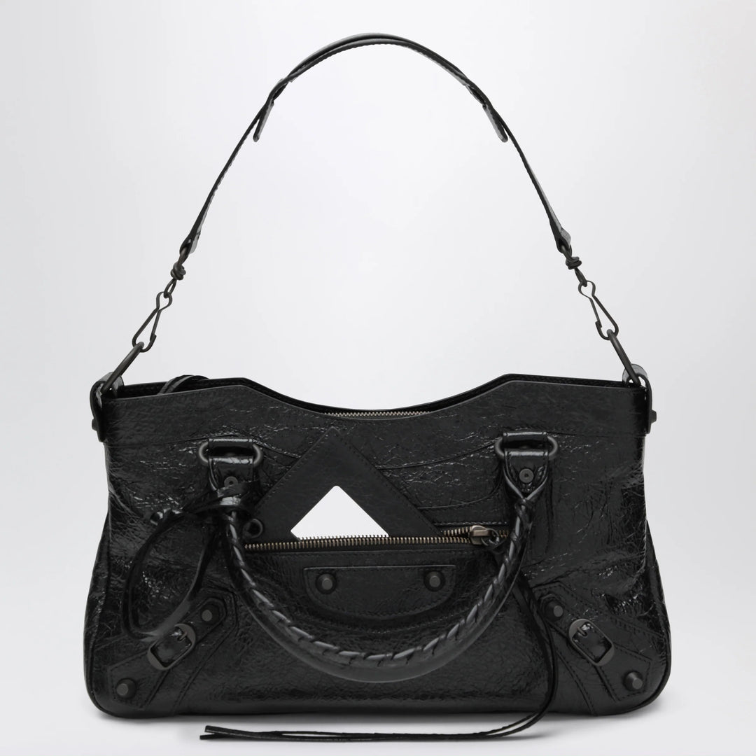 Balenciaga - Le City First lambskin leather handbag in black