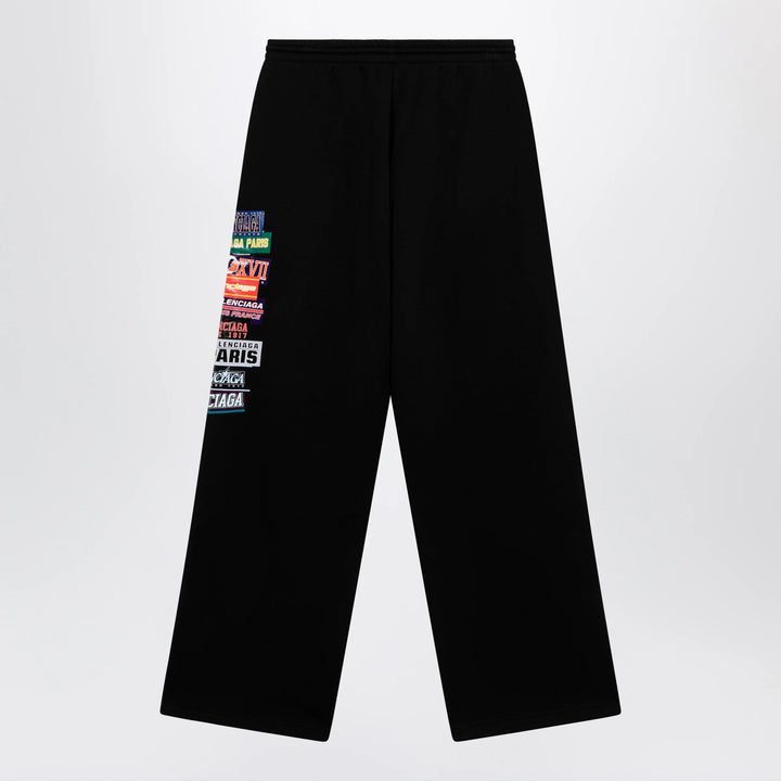 Balenciaga - Black jogger trousers with logo print