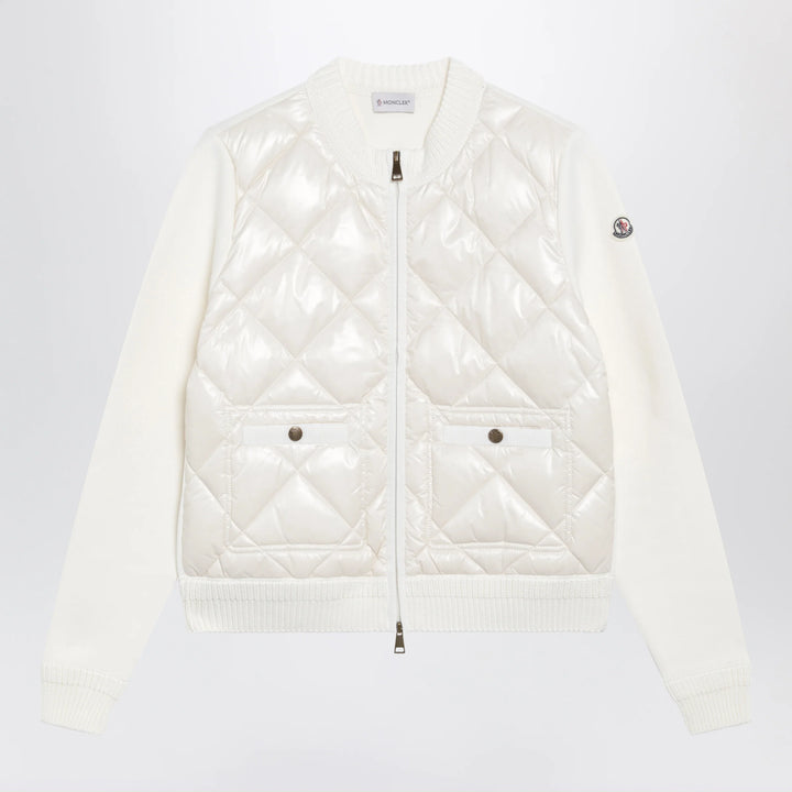 Moncler - White padded zip-up sweatshirt
