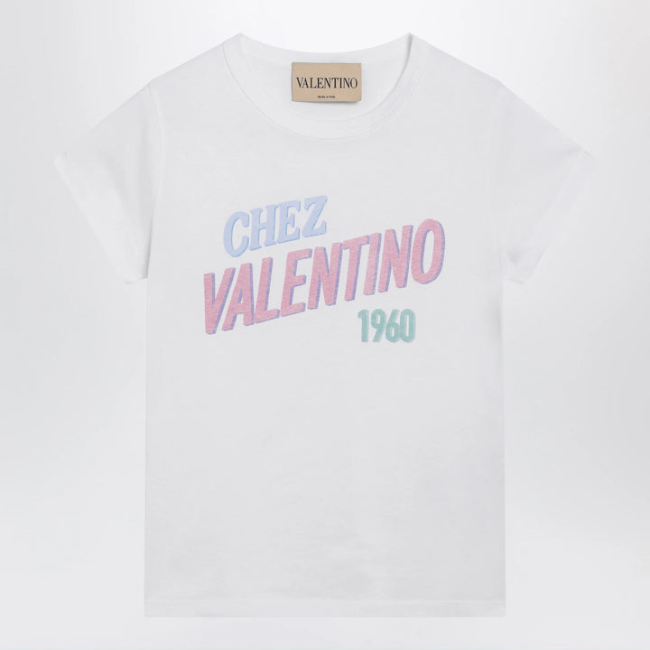 Valentino - White cotton T-shirt with logo print