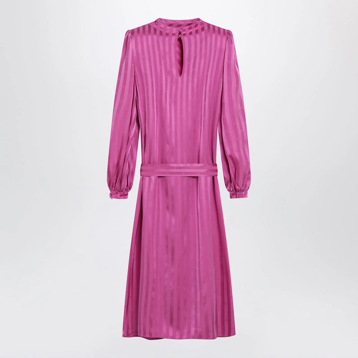 Valentino - Fuchsia silk jacquard midi dress