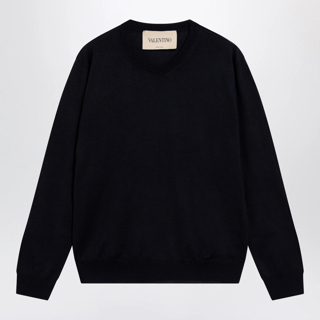 Valentino - Navy blue wool crewneck sweater