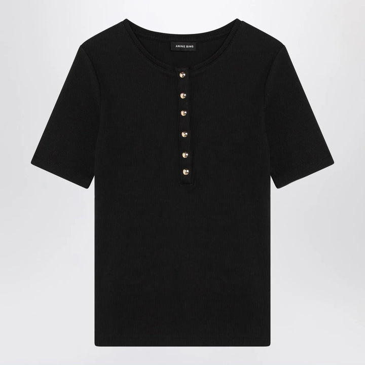 ANINE BING - Black short-sleeved t-shirt