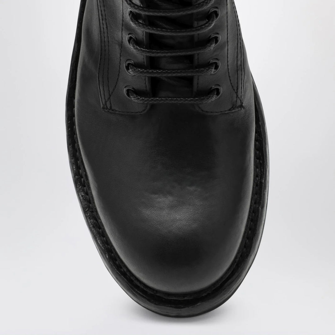 Dolce&amp;Gabbana - Black lace-up leather ankle boot