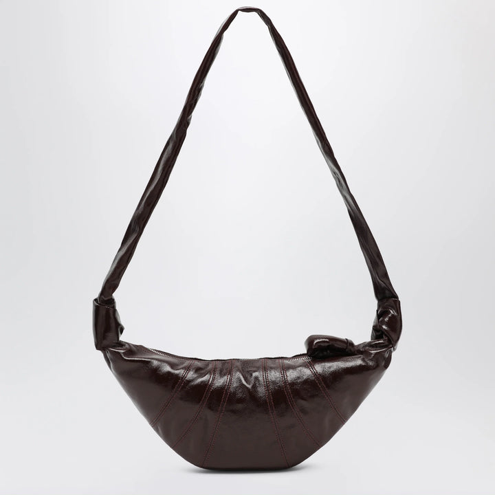 LEMAIRE - Medium Croissant bag in chocolate coated cotton