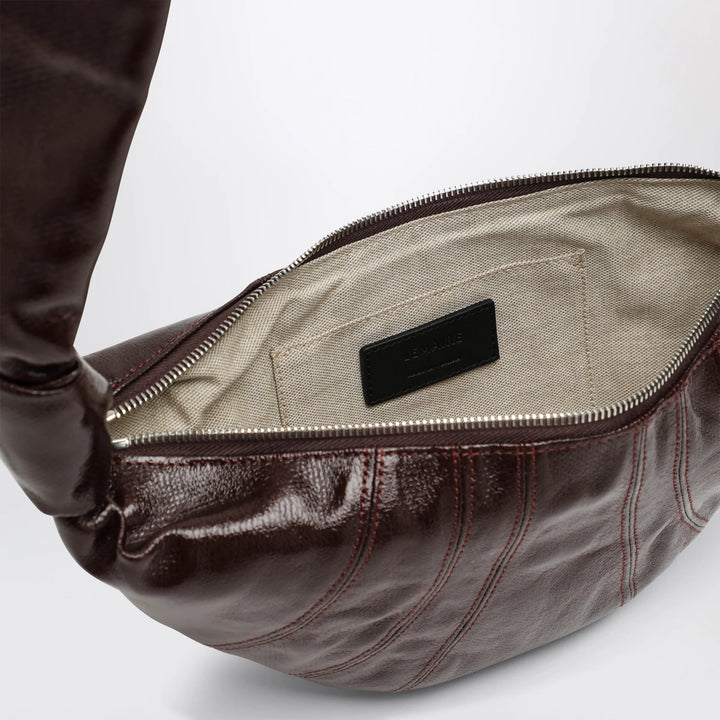 LEMAIRE - Small Croissant bag in brown coated cotton