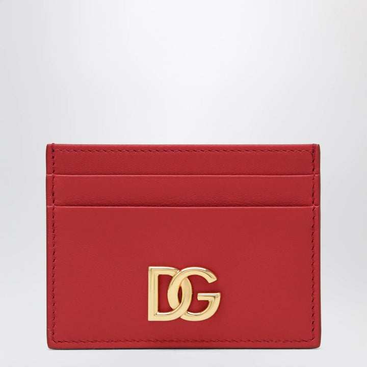 Dolce&amp;Gabbana - Red leather card holder with DG logo